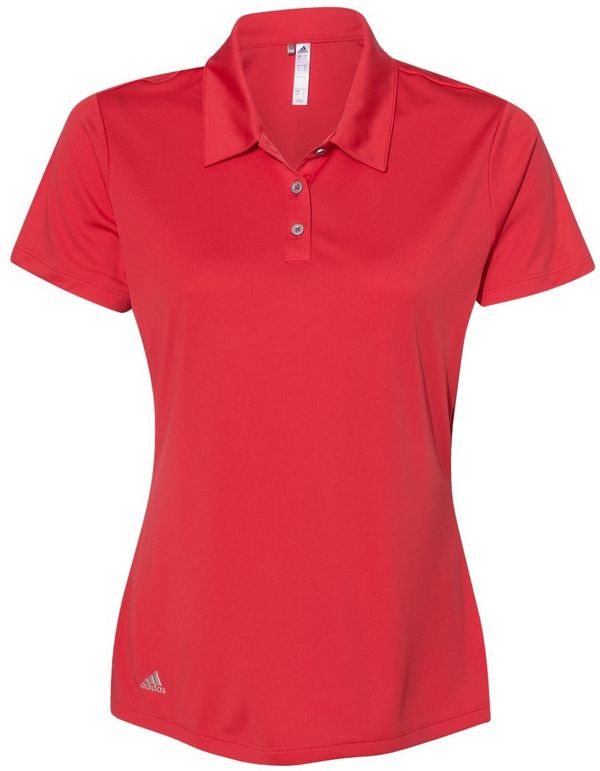 Am image of a Custom Adidas Womens Performance Sport Shirt in Collegiate Red!