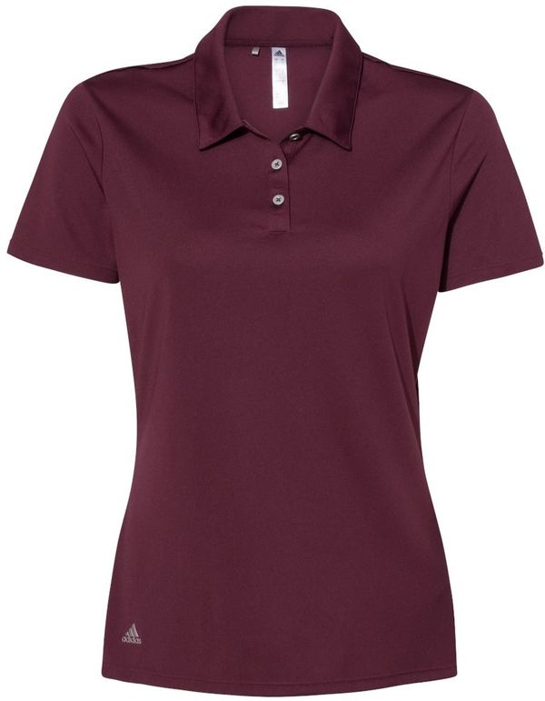 Am image of a Custom Adidas Womens Performance Sport Shirt in Maroon!