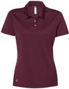 Am image of a Custom Adidas Womens Performance Sport Shirt in Maroon!