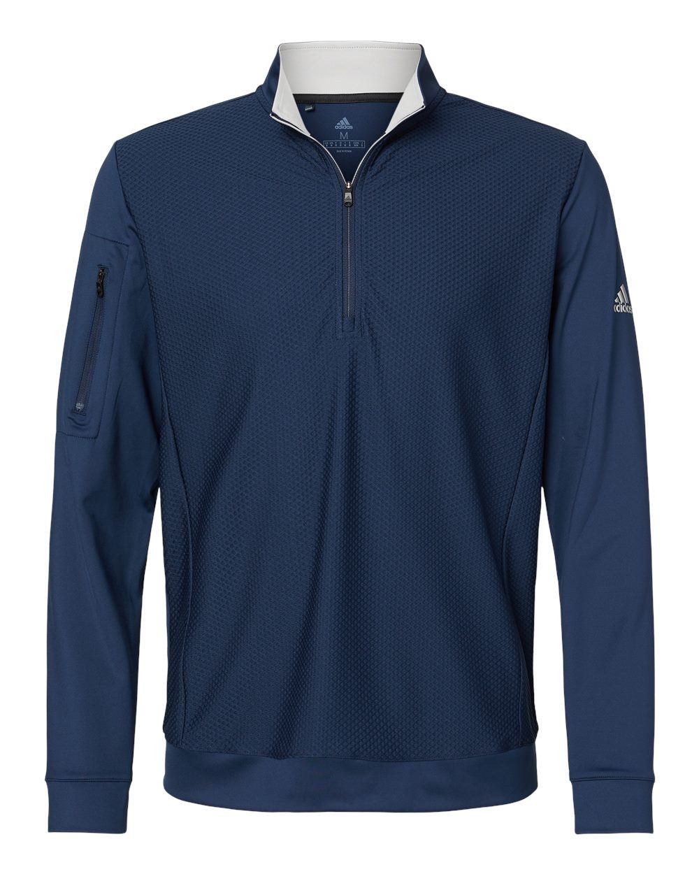 Adidas Performance Textured Quarter Zip Pullover in Collegiate Navy
