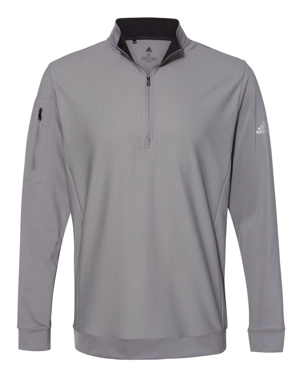 Adidas Performance Textured Quarter Zip Pullover in Grey Three