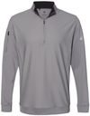 Am image of a Custom Adidas Performance Textured Quarter Zip Pullover in Grey Three!