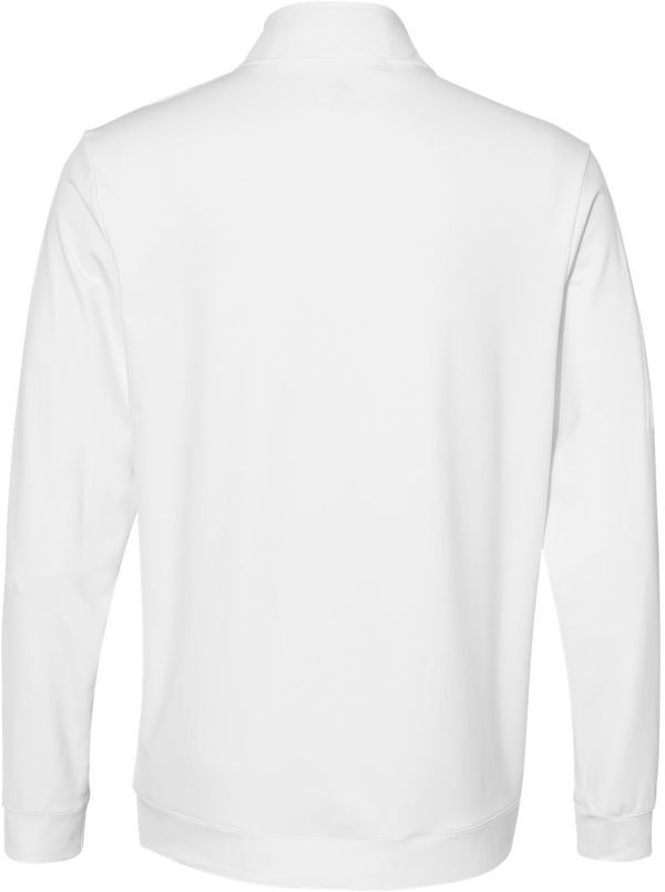 Am image of a Custom Adidas Performance Textured Quarter Zip Pullover in White!