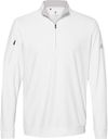 Am image of a Custom Adidas Performance Textured Quarter Zip Pullover in White!