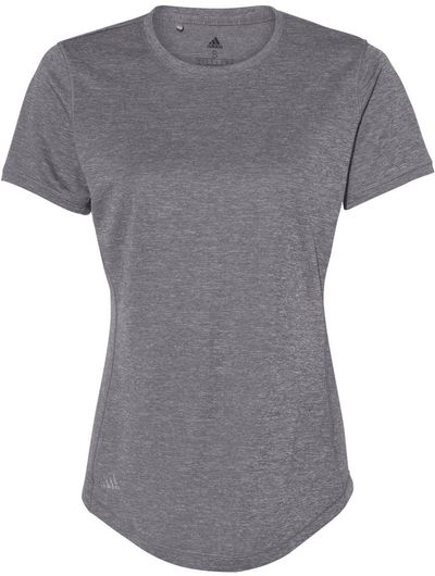 Am image of a Custom Adidas Womens Sport T Shirt in Black Heather!