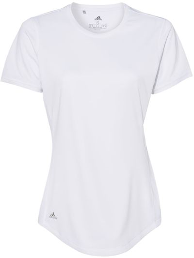 Am image of a Custom Adidas Womens Sport T Shirt in White!