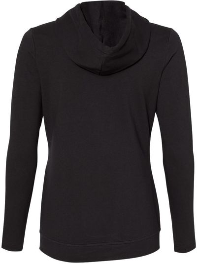 Am image of a Custom Adidas Womens Lightweight Hooded Sweatshirt in Black!