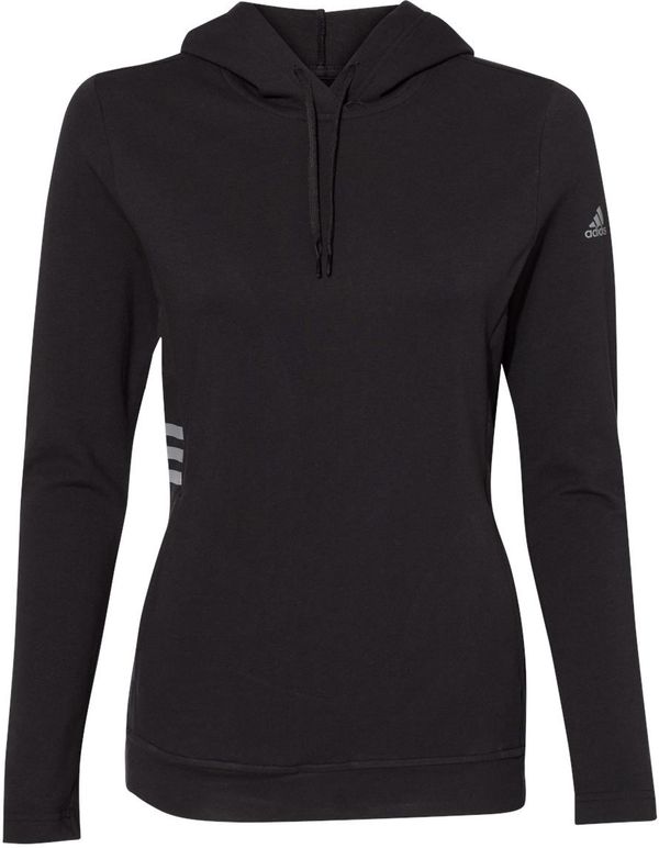 Am image of a Custom Adidas Womens Lightweight Hooded Sweatshirt in Black!