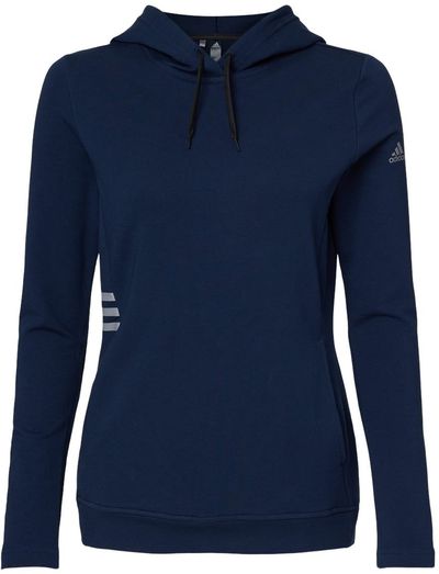 Am image of a Custom Adidas Womens Lightweight Hooded Sweatshirt in Collegiate Navy!