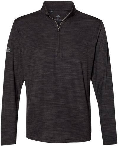 Am image of a Custom Adidas Lightweight Melange Quarter Zip Pullover in Black Melange!