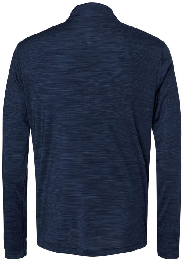 Am image of a Custom Adidas Lightweight Melange Quarter Zip Pullover in Collegiate Navy Melange!