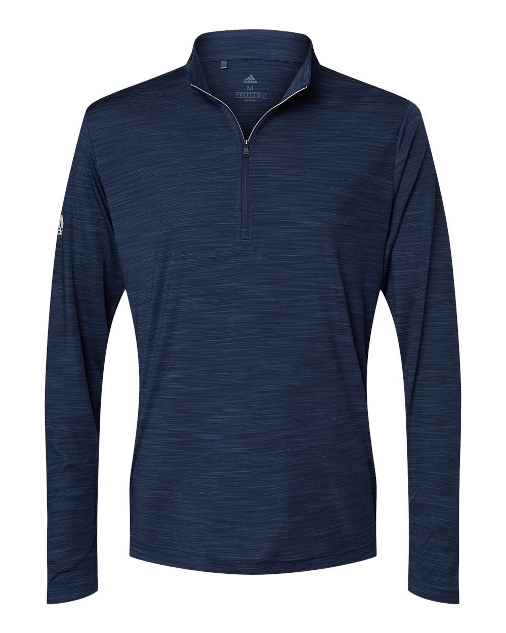 Adidas Lightweight Melange Quarter Zip Pullover in Collegiate Navy Melange