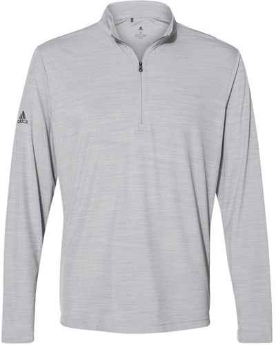 Am image of a Custom Adidas Lightweight Melange Quarter Zip Pullover in Mid Grey Melange!