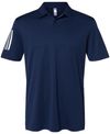 Am image of a Custom Adidas Floating 3 Stripes Polo in Team Navy Blue/White!