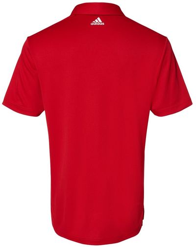 Am image of a Custom Adidas Floating 3 Stripes Polo in Team Power Red/White!
