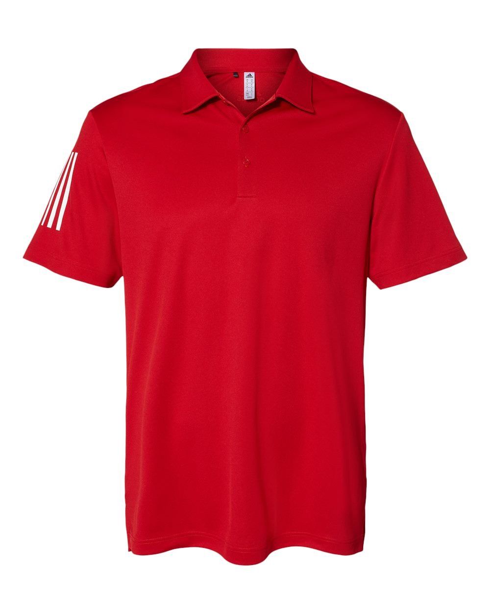 Adidas Floating 3 Stripes Polo in Team Power Red/White