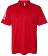 Am image of a Custom Adidas Floating 3 Stripes Polo in Team Power Red/White!