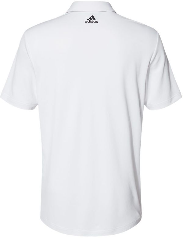 Am image of a Custom Adidas Floating 3 Stripes Polo in White/Black!