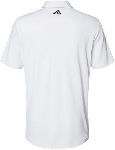 Am image of a Custom Adidas Floating 3 Stripes Polo in White/Black!