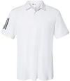 Am image of a Custom Adidas Floating 3 Stripes Polo in White/Black!