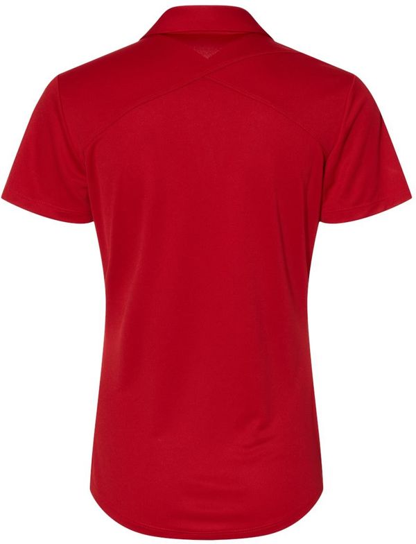 Am image of a Custom Adidas Women's Floating 3 Stripes Polo in Team Power Red/White!