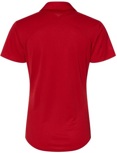 Am image of a Custom Adidas Women's Floating 3 Stripes Polo in Team Power Red/White!