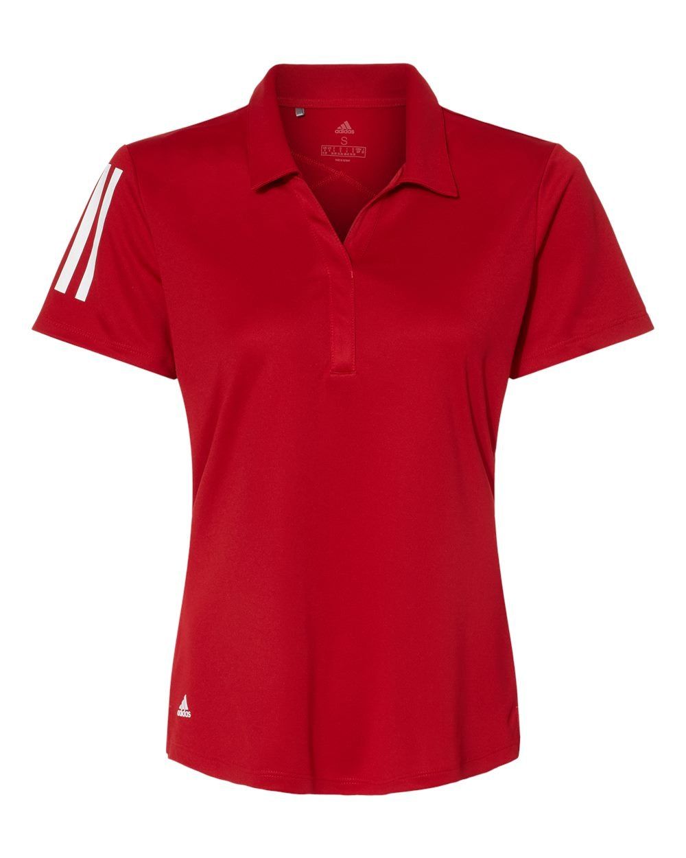 Adidas Women's Floating 3 Stripes Polo in Team Power Red/White