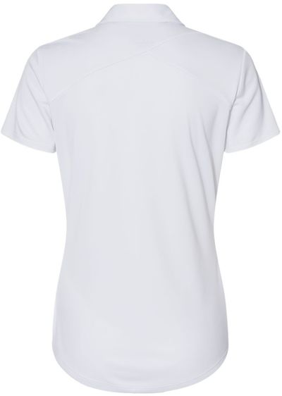 Am image of a Custom Adidas Women's Floating 3 Stripes Polo in White/Black!