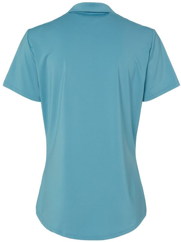 Am image of a Custom Adidas Women's Ultimate Solid Polo in Hazy Blue!