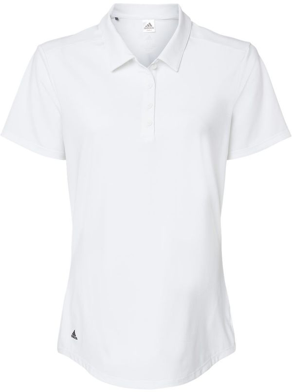 Am image of a Custom Adidas Women's Ultimate Solid Polo in White!