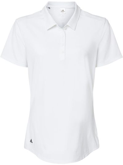 Am image of a Custom Adidas Women's Ultimate Solid Polo in White!