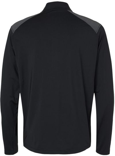 Am image of a Custom Adidas Shoulder Stripe Quarter Zip Pullover in Black!