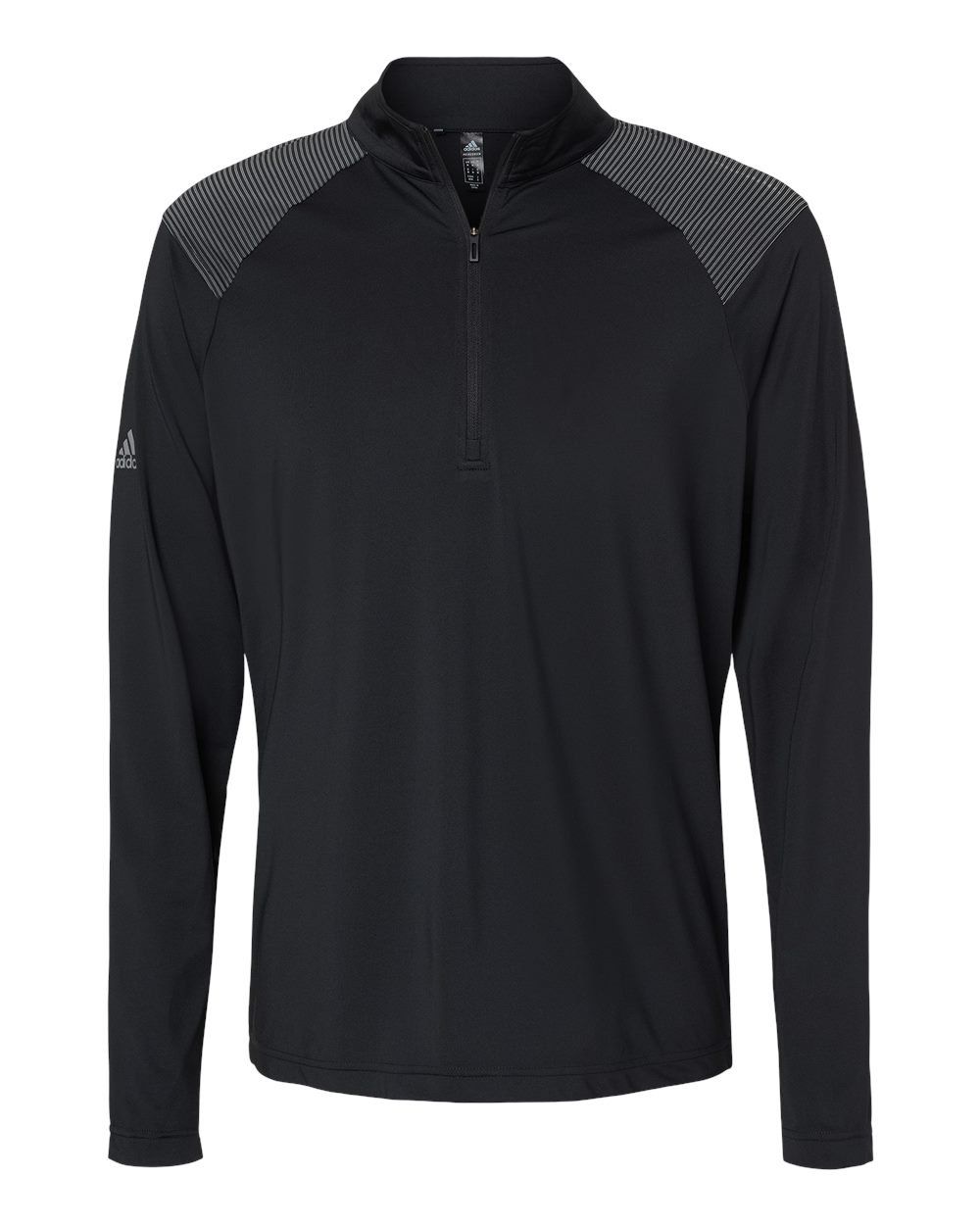 Adidas Shoulder Stripe Quarter Zip Pullover in Black