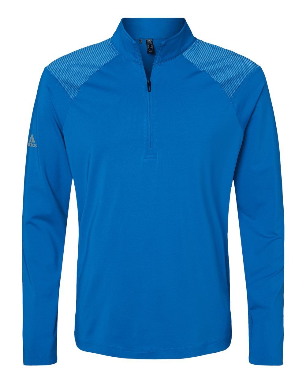 Adidas Shoulder Stripe Quarter Zip Pullover in Glory Blue
