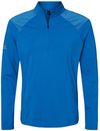Am image of a Custom Adidas Shoulder Stripe Quarter Zip Pullover in Glory Blue!