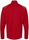 Am image of a Custom Adidas Shoulder Stripe Quarter Zip Pullover in Team Power Red!