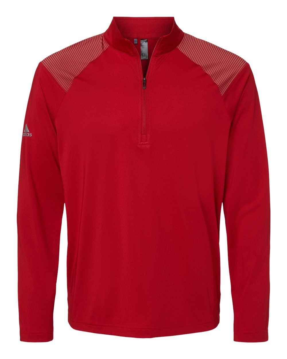 Adidas Shoulder Stripe Quarter Zip Pullover in Team Power Red