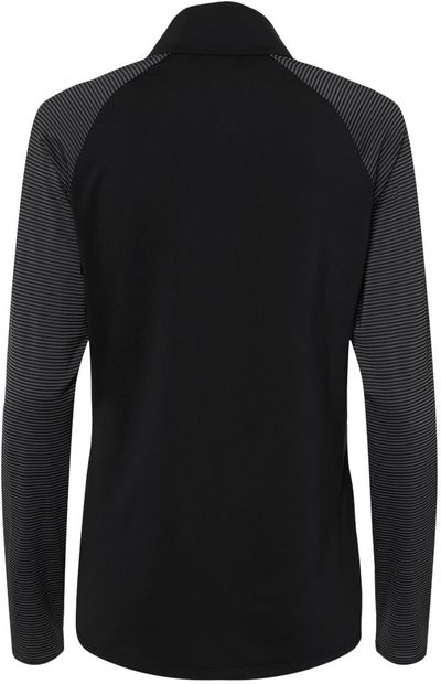 Am image of a Custom Adidas Womens Stripe Block Quarter Zip Pullover in Black!