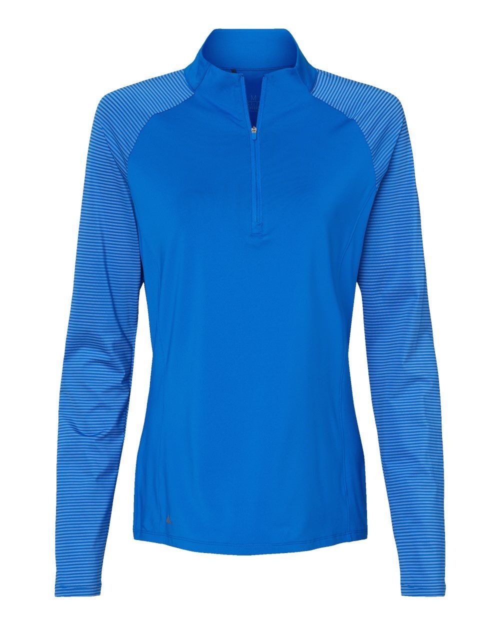 Adidas Womens Stripe Block Quarter Zip Pullover in Glory Blue