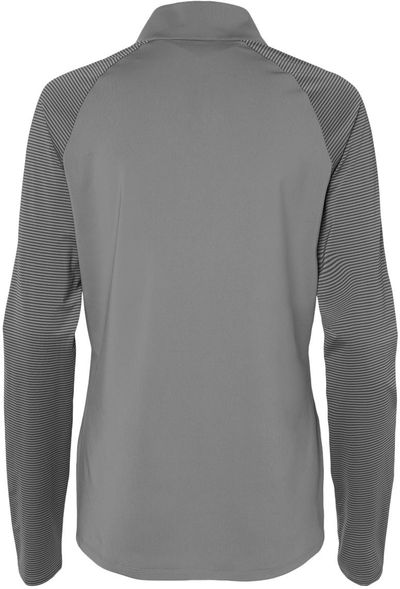 Am image of a Custom Adidas Womens Stripe Block Quarter Zip Pullover in Grey Three!