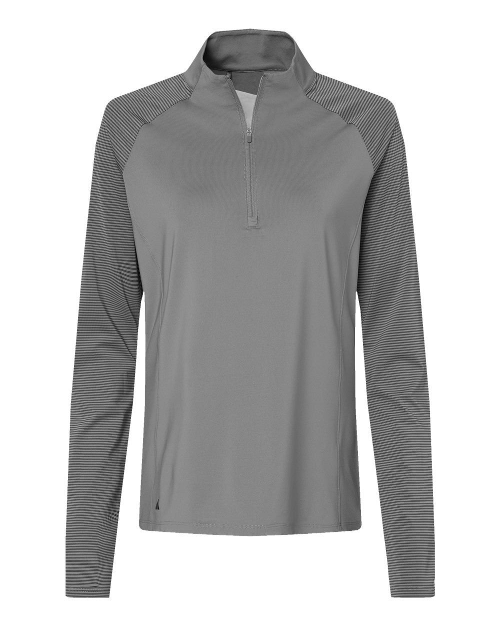 Adidas Womens Stripe Block Quarter Zip Pullover in Grey Three