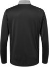 Am image of a Custom Adidas Heather Block Print Quarter Zip Pullover in Black Melange/Black/Grey Three!