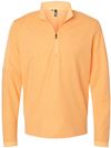 Am image of a Custom Adidas 3 Stripes Quarter Zip Sweater in Acid Orange Melange!