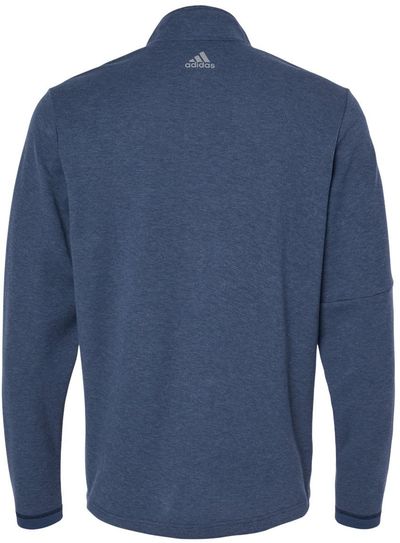 Am image of a Custom Adidas 3 Stripes Quarter Zip Sweater in Collegiate Navy Melange!