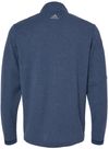 Am image of a Custom Adidas 3 Stripes Quarter Zip Sweater in Collegiate Navy Melange!
