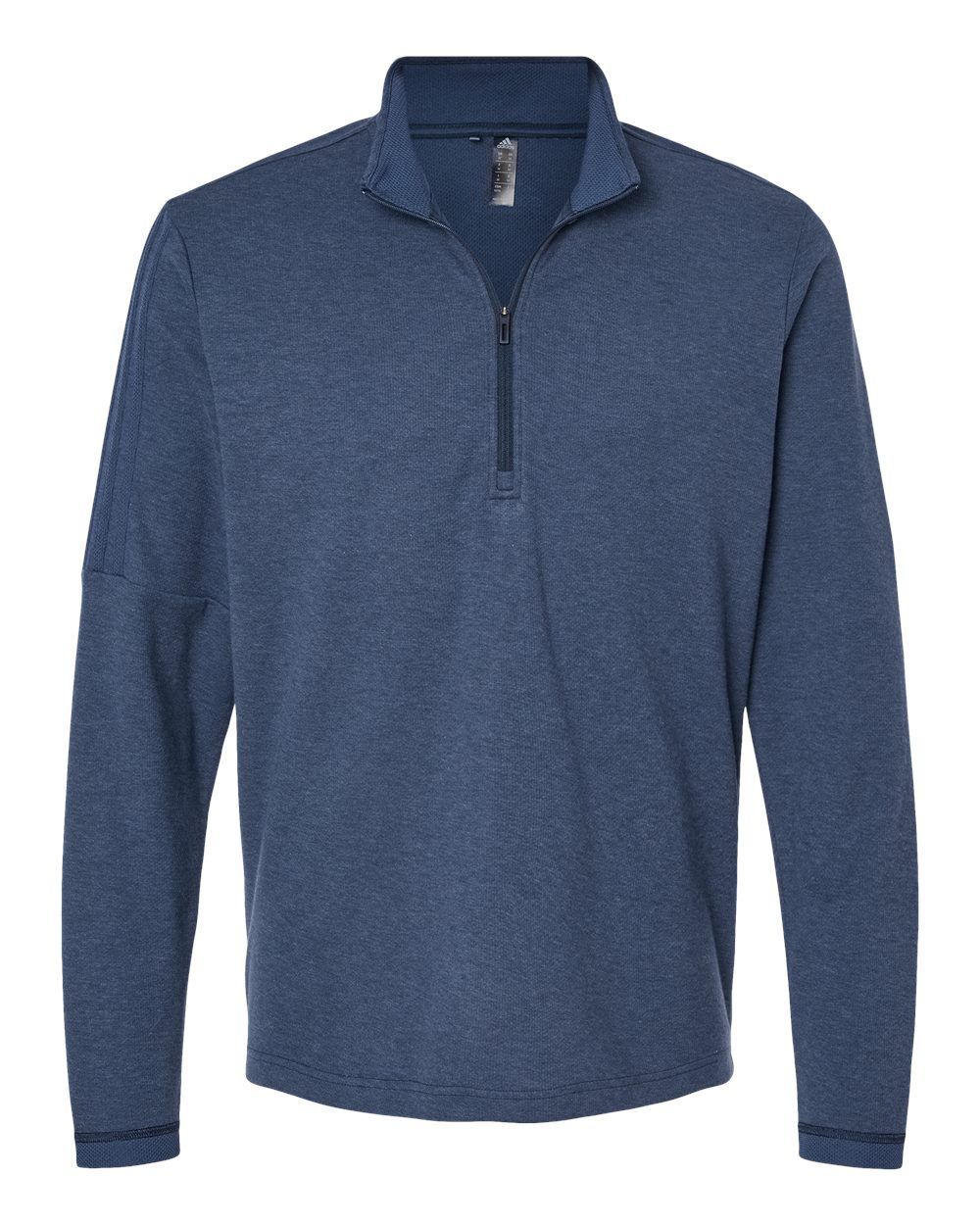 Adidas 3 Stripes Quarter Zip Sweater in Collegiate Navy Melange
