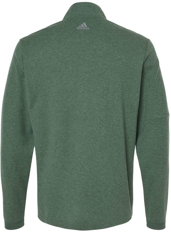 Am image of a Custom Adidas 3 Stripes Quarter Zip Sweater in Green Oxide Melange!