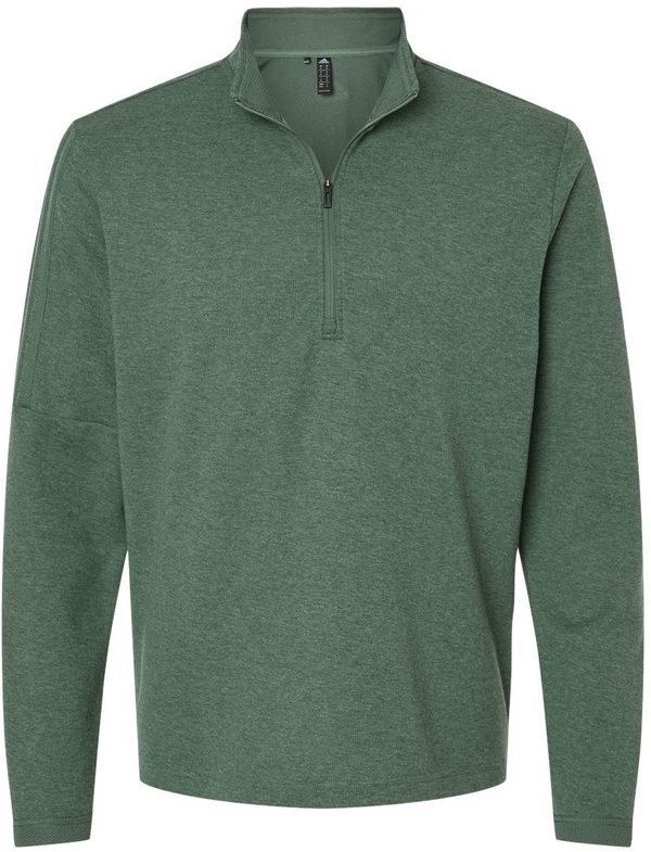 Am image of a Custom Adidas 3 Stripes Quarter Zip Sweater in Green Oxide Melange!