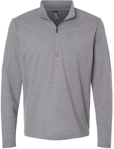 Am image of a Custom Adidas 3 Stripes Quarter Zip Sweater in Grey Three Melange!