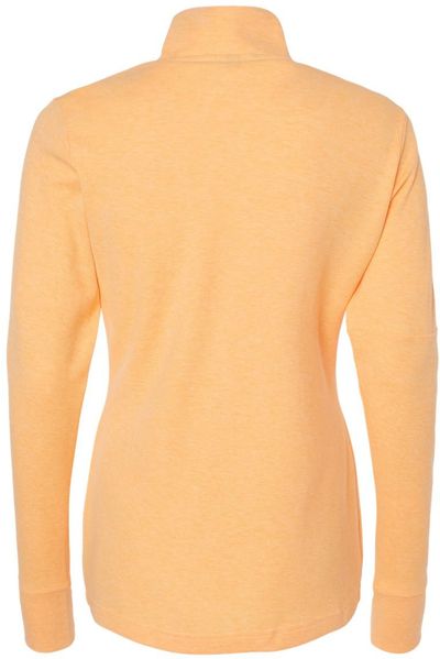 Am image of a Custom Adidas Womens 3 Stripes Quarter Zip Sweater in Acid Orange Melange!